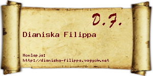 Dianiska Filippa névjegykártya